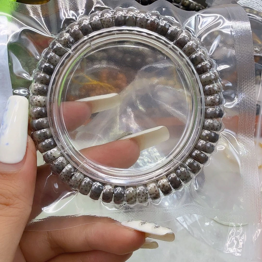 星月菩提手串14高端卡姿兰大眼睛黑灰星月菩提药片94单圈