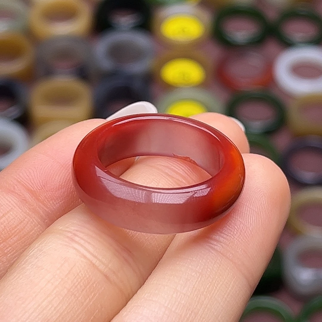 南红玛瑙未镶嵌戒指19.2天地红