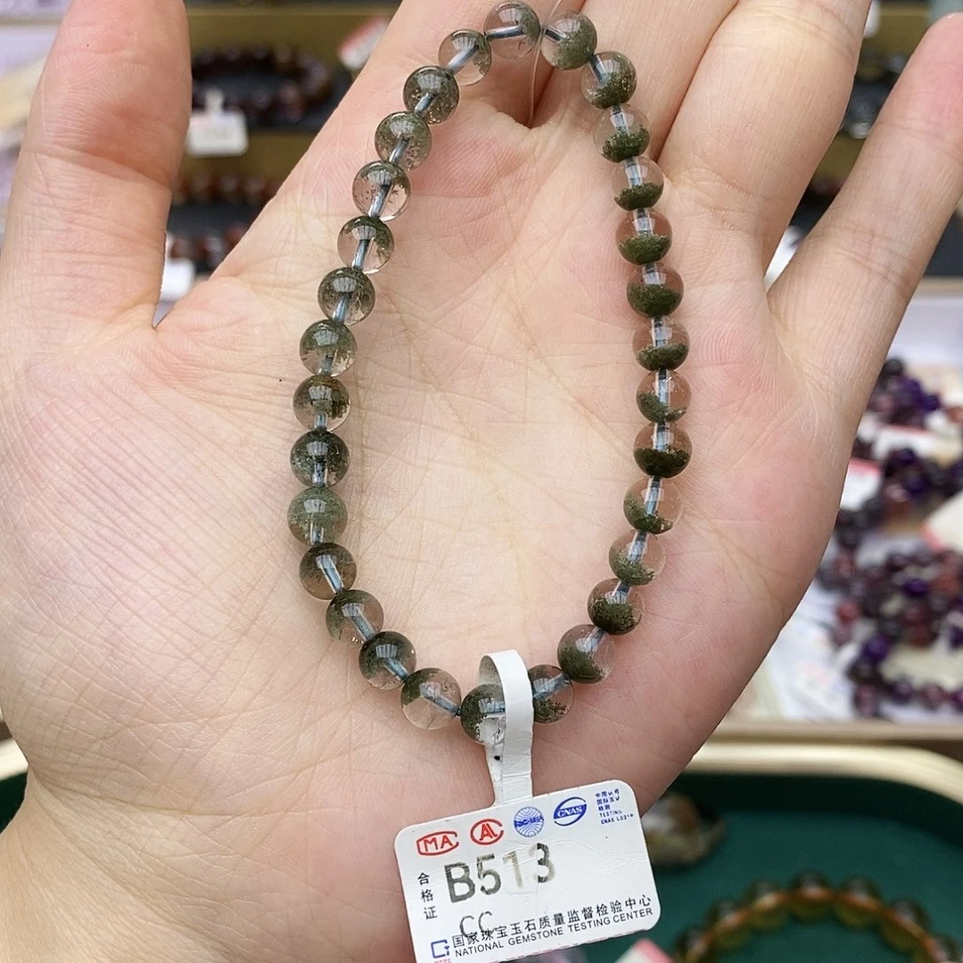 水晶手链未镶嵌B513 绿幽灵 6m+