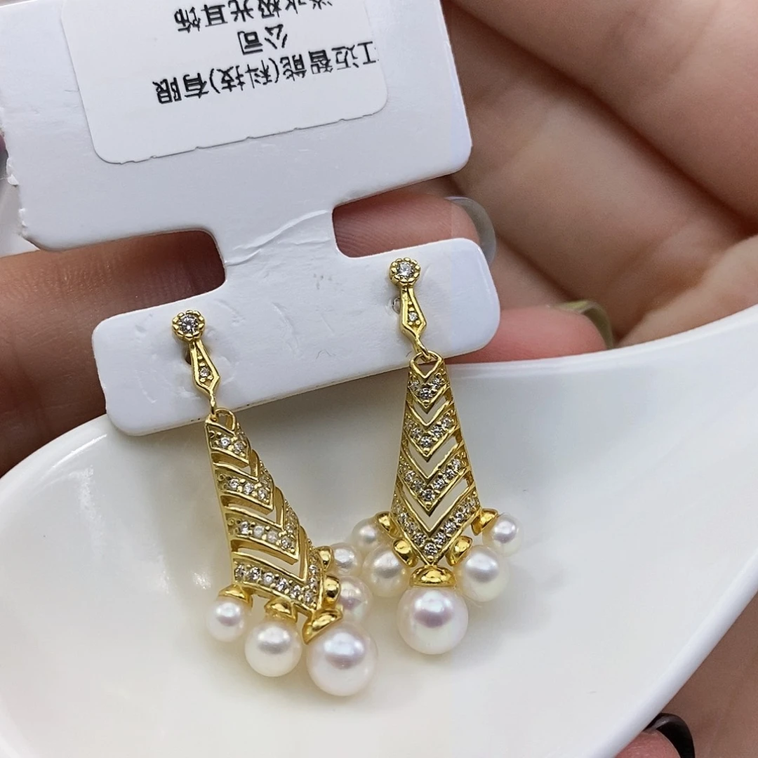 淡水珍珠特价不退不换耳饰银S925镶嵌