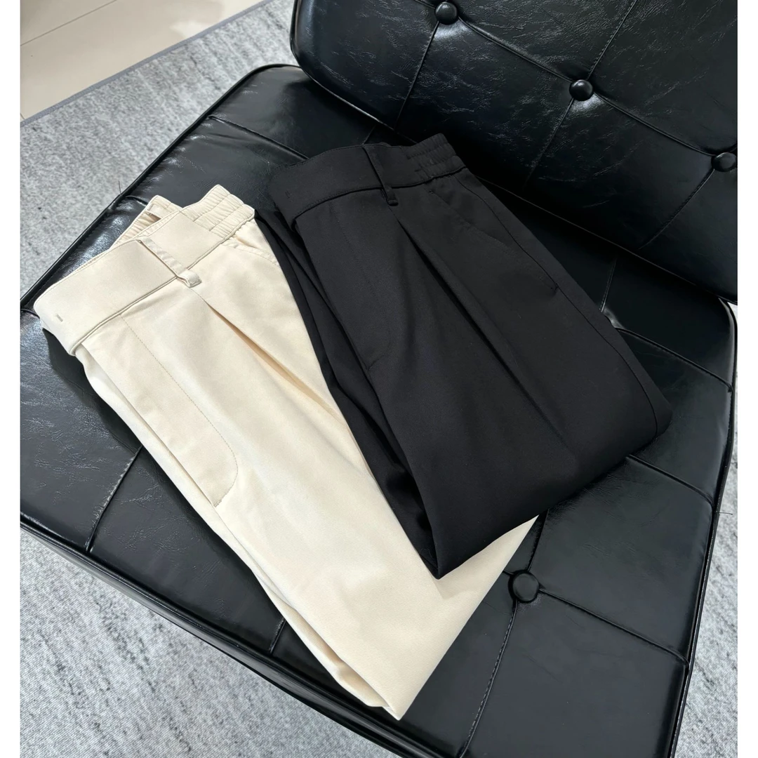 WERRKAMP【非凡】25新品春季老钱松弛感 莫代尔+羊毛直筒休闲裤男士