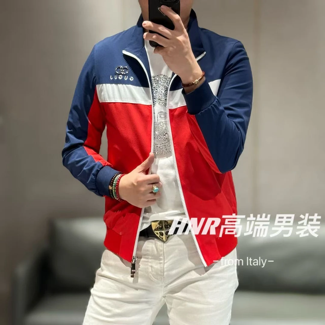 【雷迪·凯奇】品牌3D立体手工弹力面料撞色拼接春款夹克7065