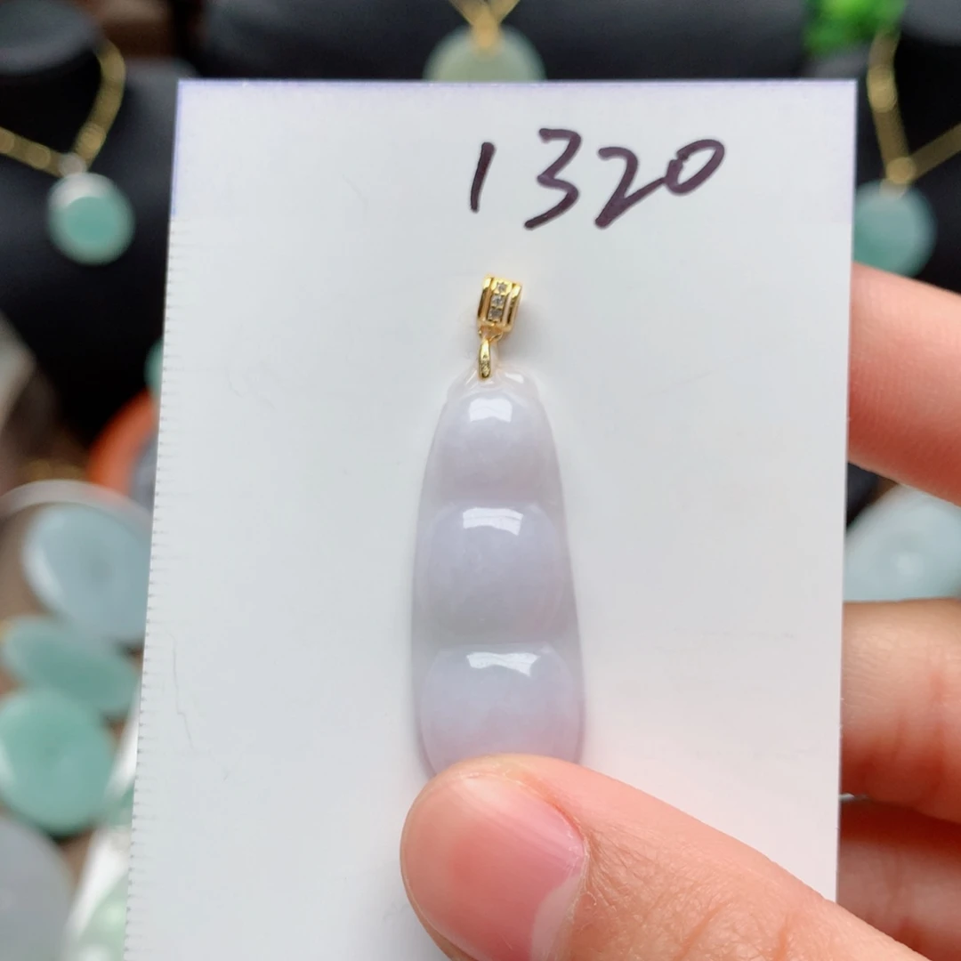 翡翠颈饰银S925镀金镶嵌吊坠