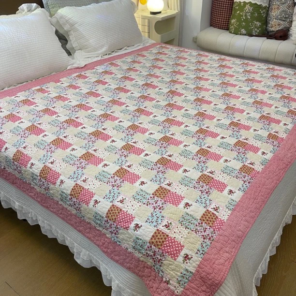 150*200拼接绗缝床盖一片过可铺可盖