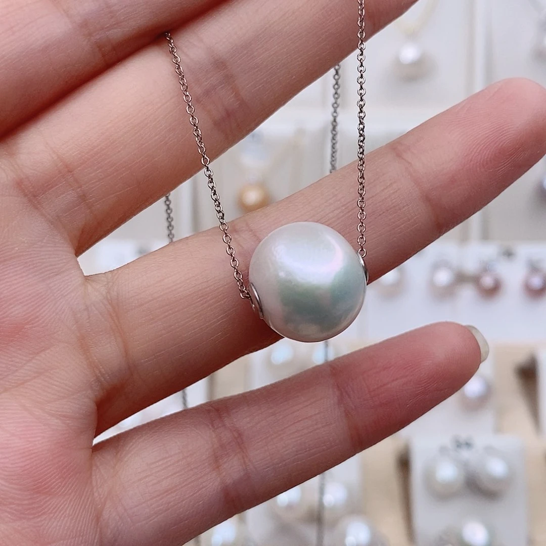 淡水珍珠银S925镶嵌颈饰