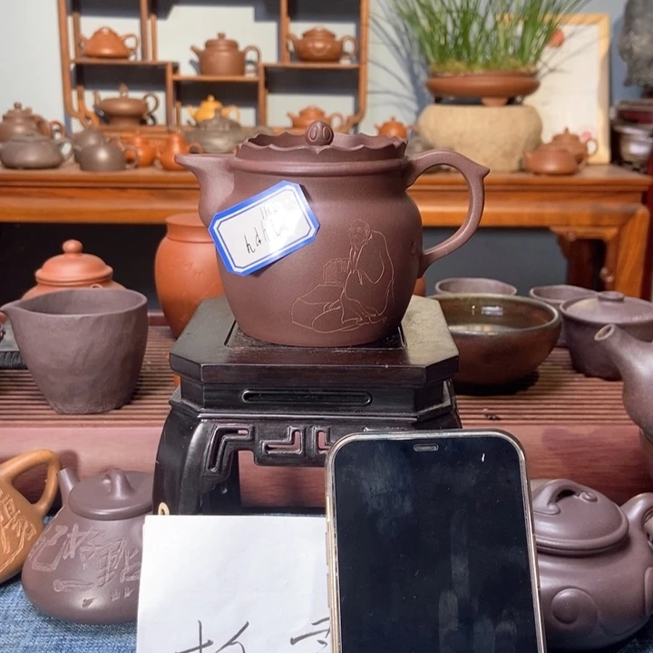 紫砂茶杯h**d老紫泥僧帽