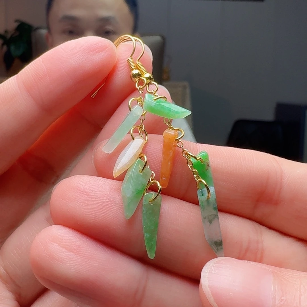 翡翠未镶嵌耳饰多样性发货其一