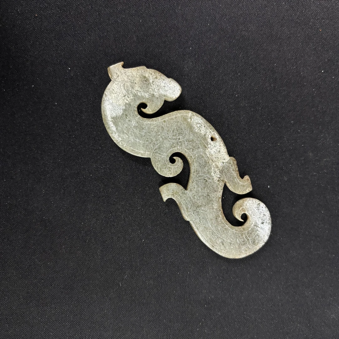 明代和田玉龙纹玉佩件-NX