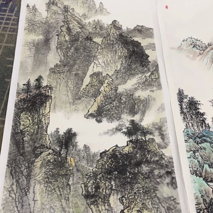 国画邓**叔四尺作品山水11111