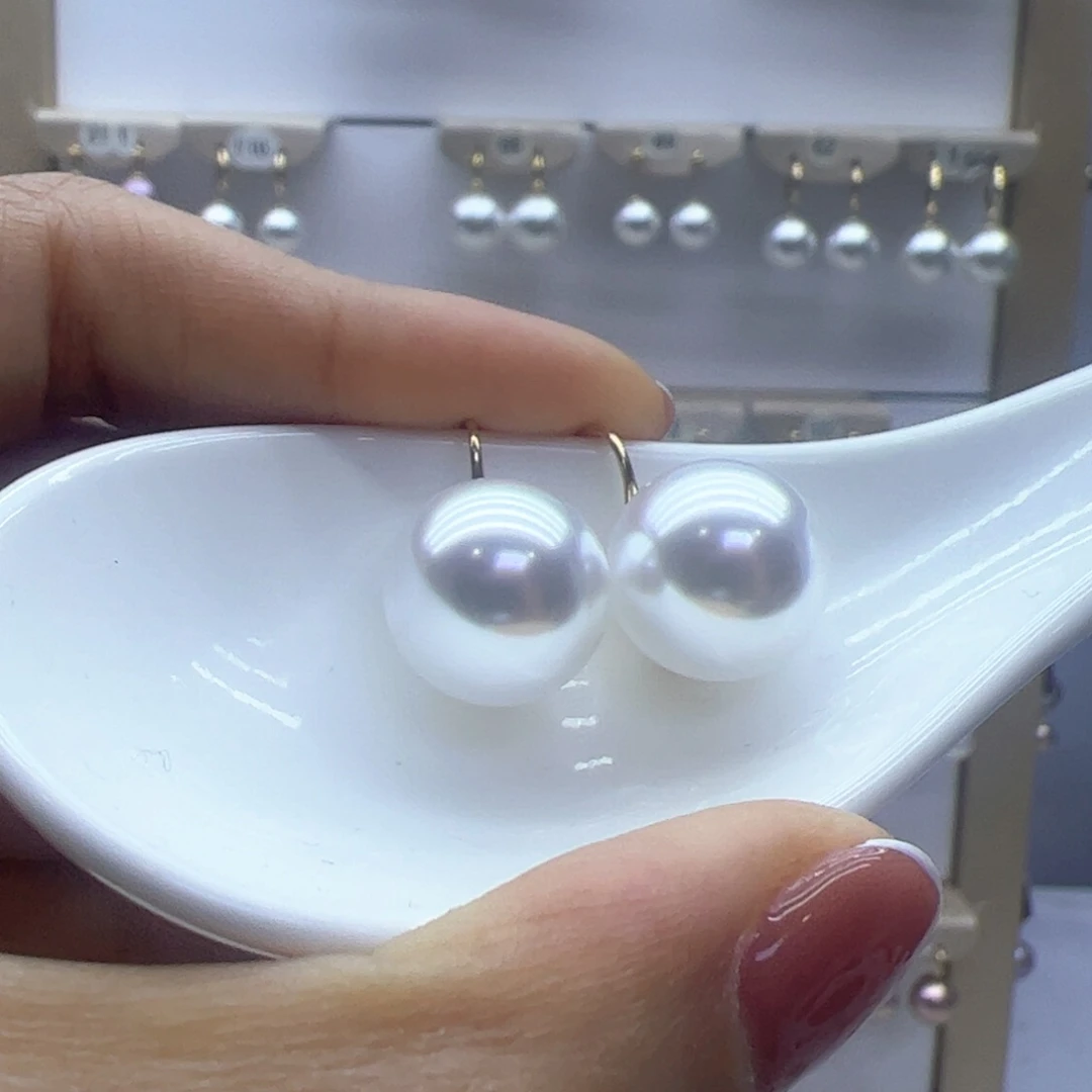 淡水珍珠耳饰18K金镶嵌