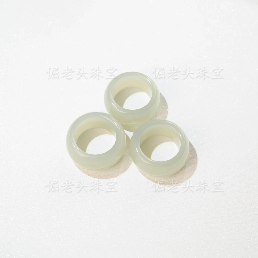 【倔老头精品】和田玉戒圈精美细腻优雅男女款戒指/多样性发一