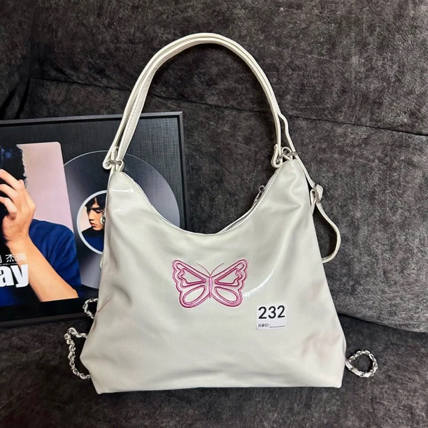 大容量休闲百搭时尚休闲包No退换白色简约腋下小众学生包包肩包