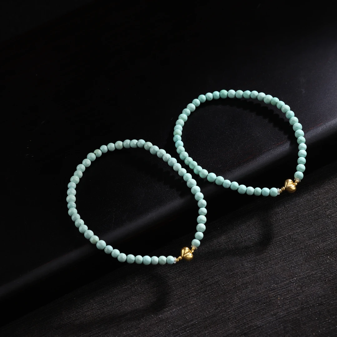 【举石臻选】TA0720-3793-387绿松石手串18k（一件/多样性/约3mm+）E