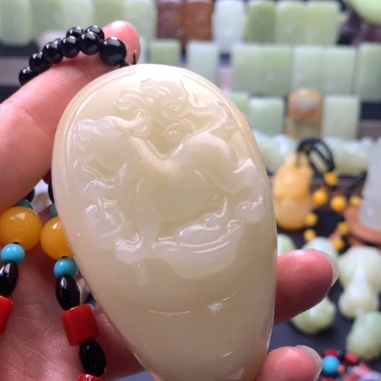 石材方解石手把件