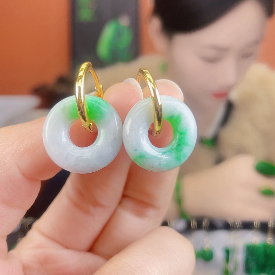 翡翠未镶嵌耳饰饰品