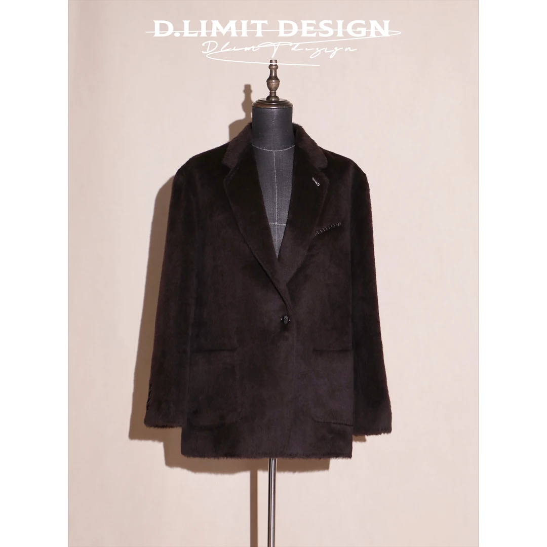 【D.Limit design】贝贝苏力羊驼毛绵羊毛廓形西装毛呢外套DLMK350
