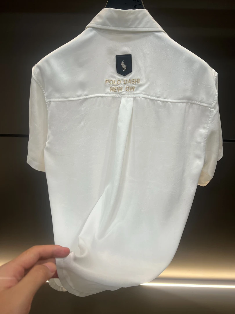 25年夏季新品轻奢男装短袖LF家百搭刺绣衬衫男款衬衣#6021