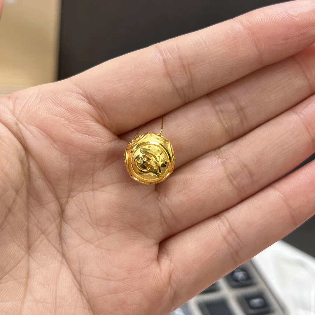 足金福字转运珠手串