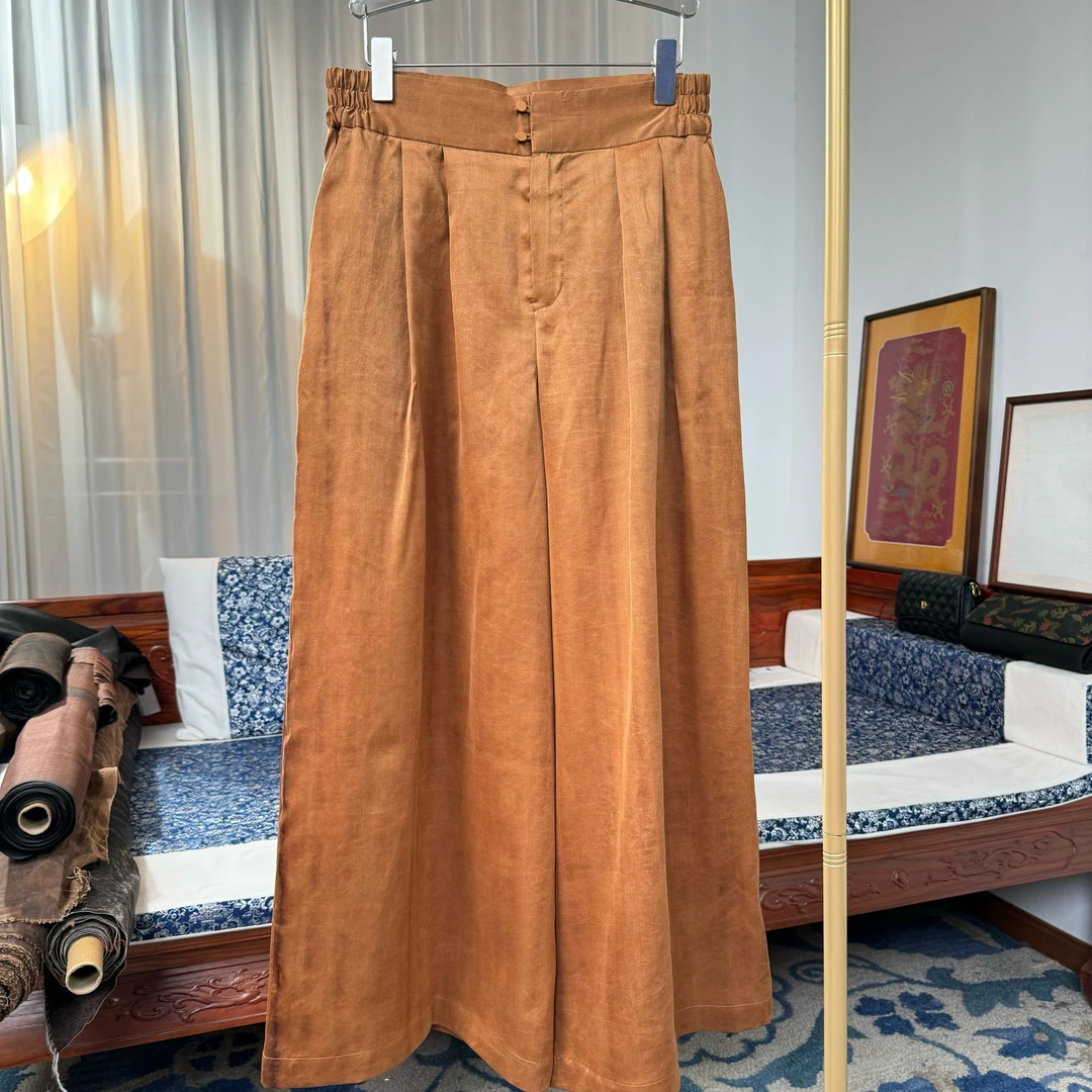 品叔&设计·桑蚕丝莨绸春夏时尚休闲裤阔腿裤