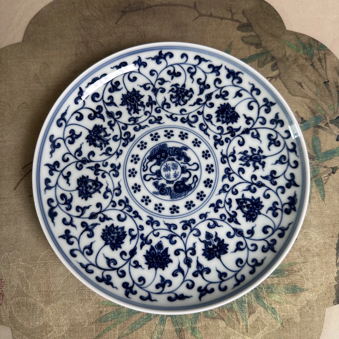 【王安石柴窑】景德镇手工手绘青花明缠枝莲复古壶承真柴窑精品陶瓷