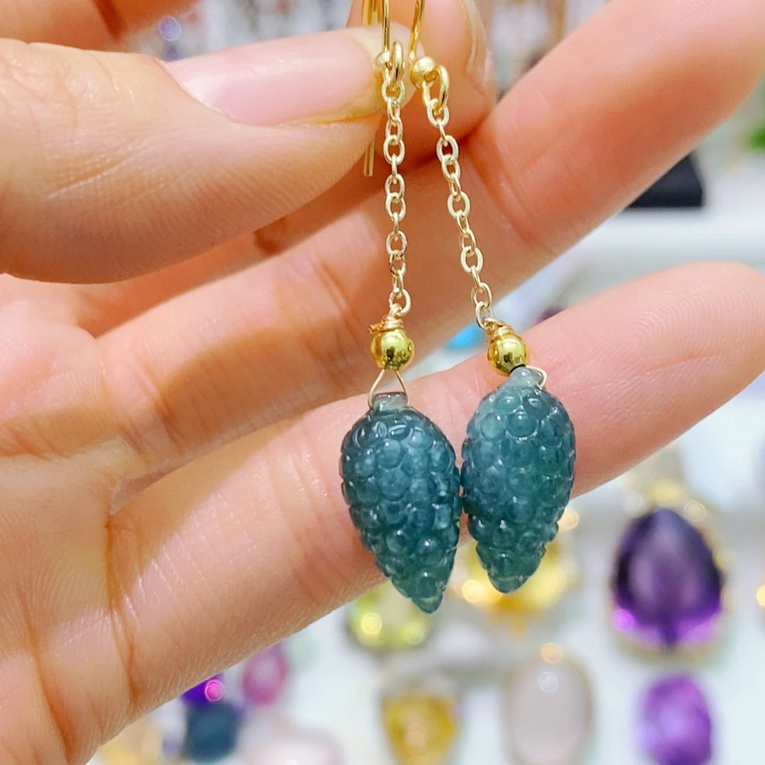 和田玉未镶嵌耳饰