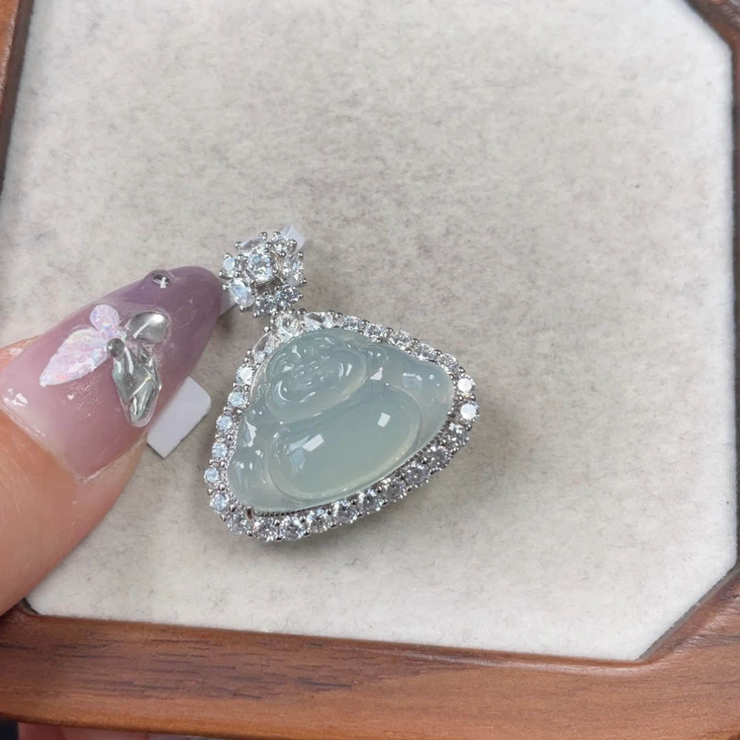 翡翠颈饰银S925镶嵌24588