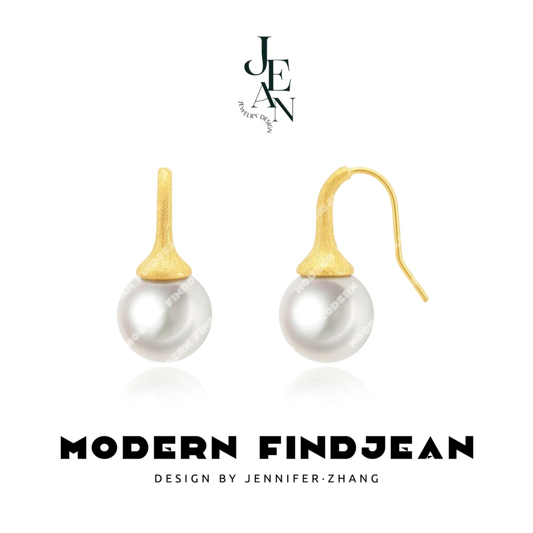 铜合金耳饰 8188【小福果拉丝 耳钉】流水生金｜优雅气质小众设计感