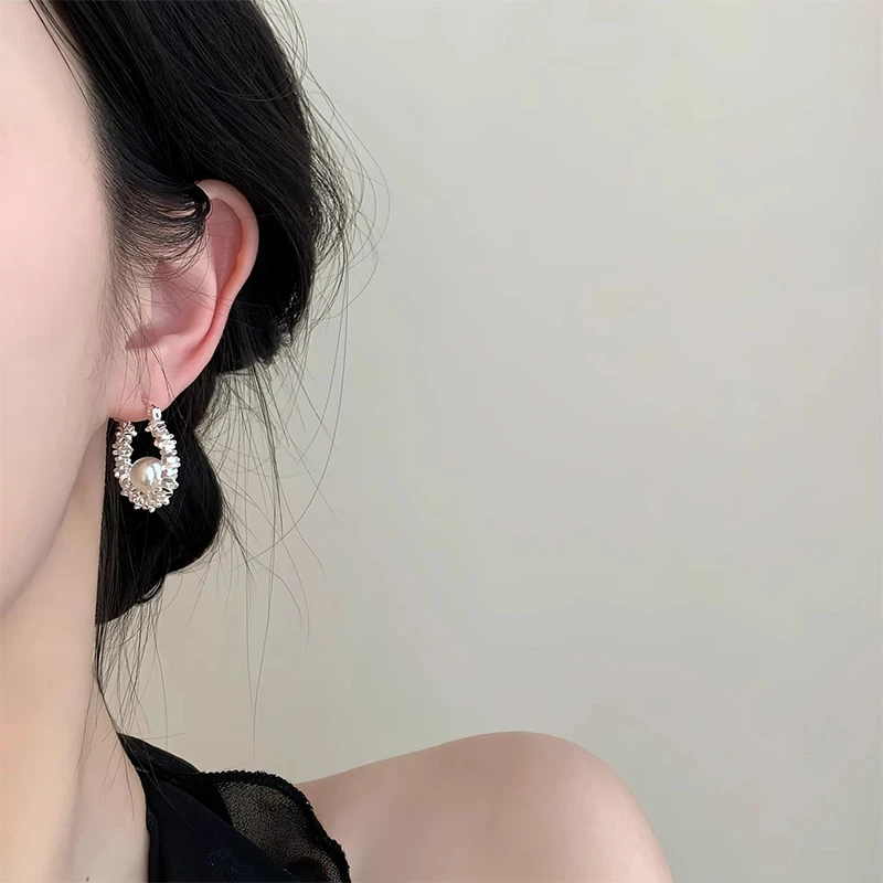 CUOOYINO/初影 铜合金耳饰 【闪冰冰】925银针耳环时尚气质耳钉耳饰