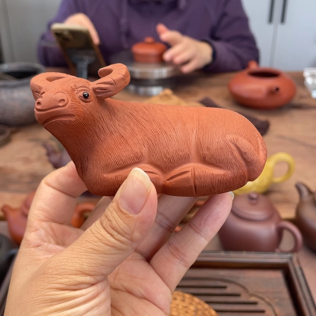 紫砂茶壶紫砂牛摆件
