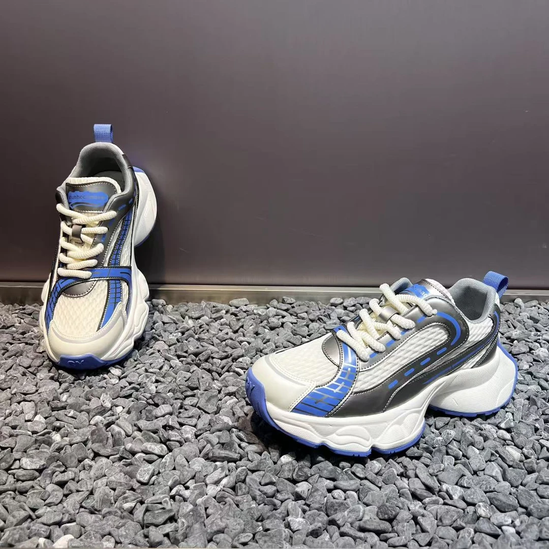 原创男款老爹鞋2025夏季新款小众设计增高低帮网面百搭透气休闲鞋