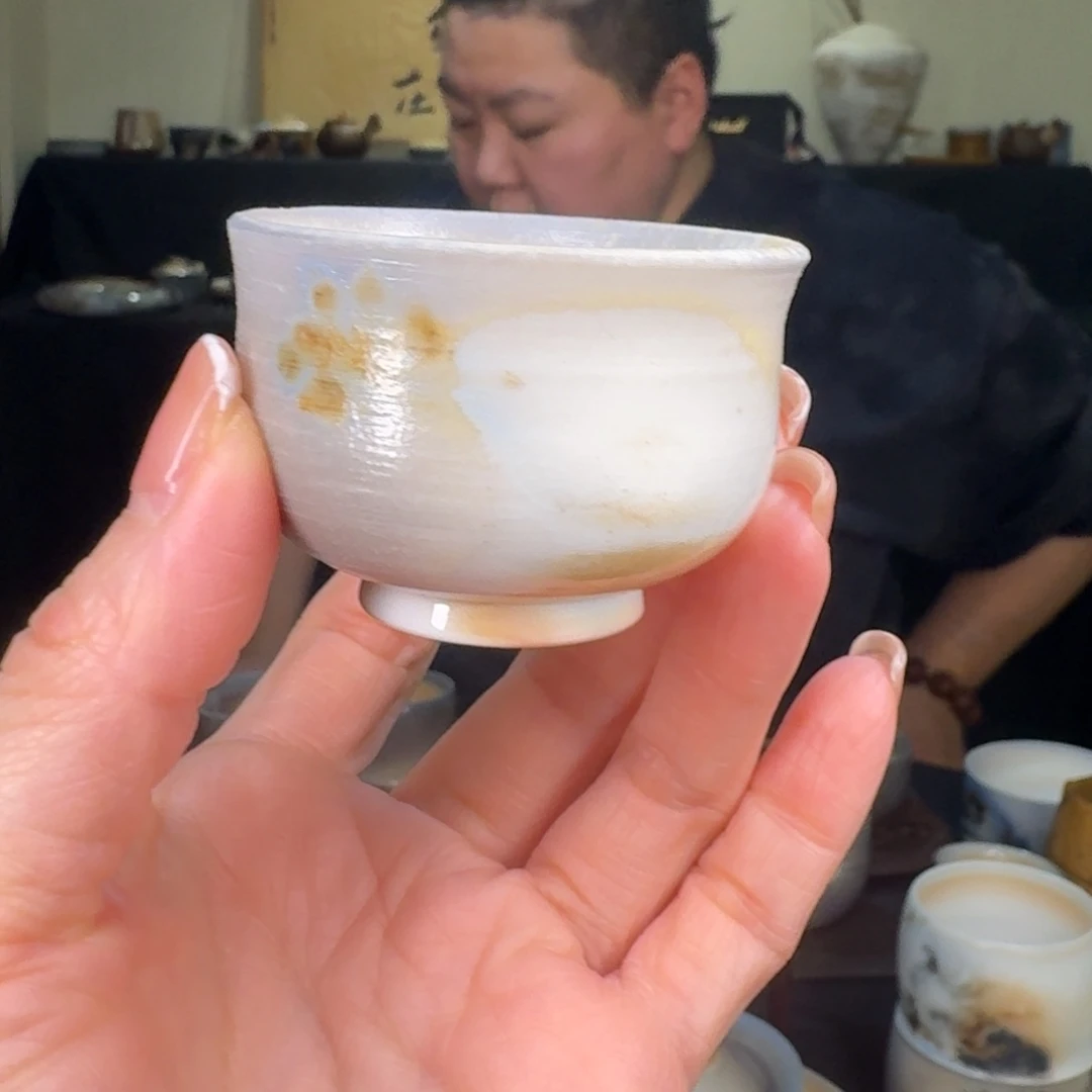 青花柴烧裸烧主人杯