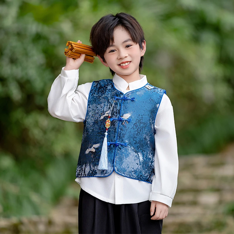 男童新中式国风马甲复古儿童中国风古风唐装