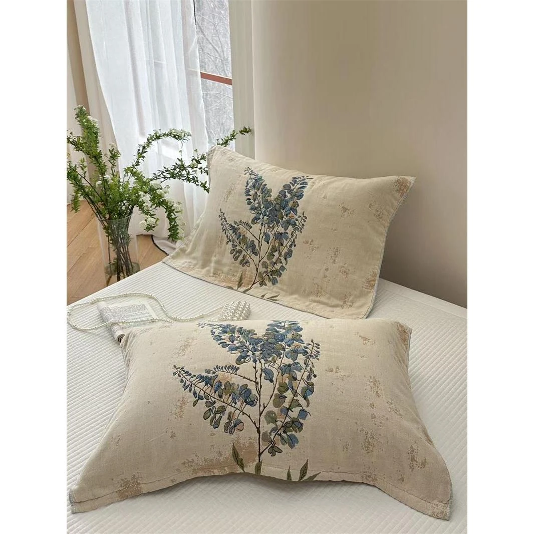 CJHong.幸运草 纯棉多层纱布枕巾