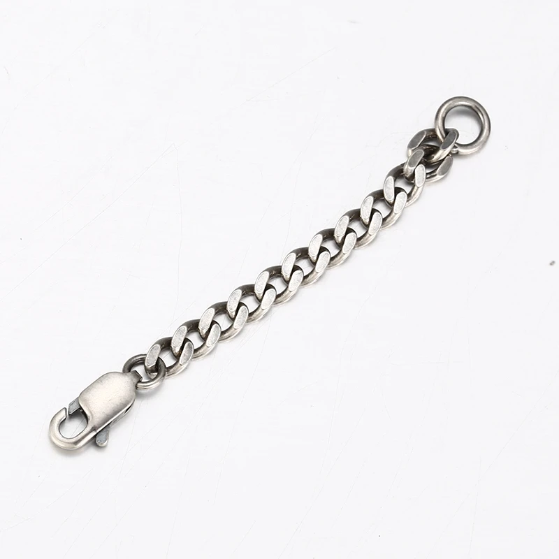 925银耳饰  素款坦克环扣环延长  时尚链条复古风