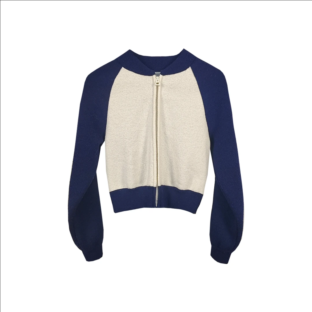 99新 DIOR/迪奥 白色字母logo拼接针织外套 34 10358352