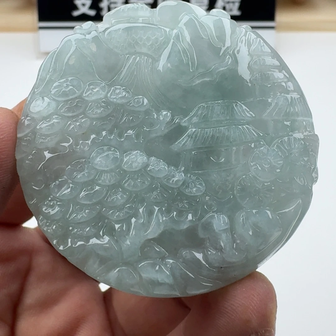 三***天翡翠未镶嵌颈饰天然缅甸A货翡翠