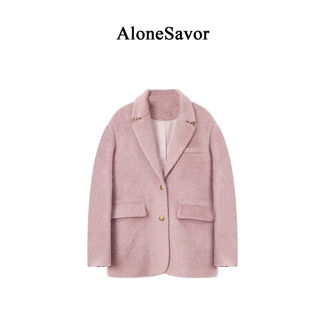 【ALONE SAVOR】龍喜儿法兰西 秋冬羊毛混纺单面呢西装外套W377