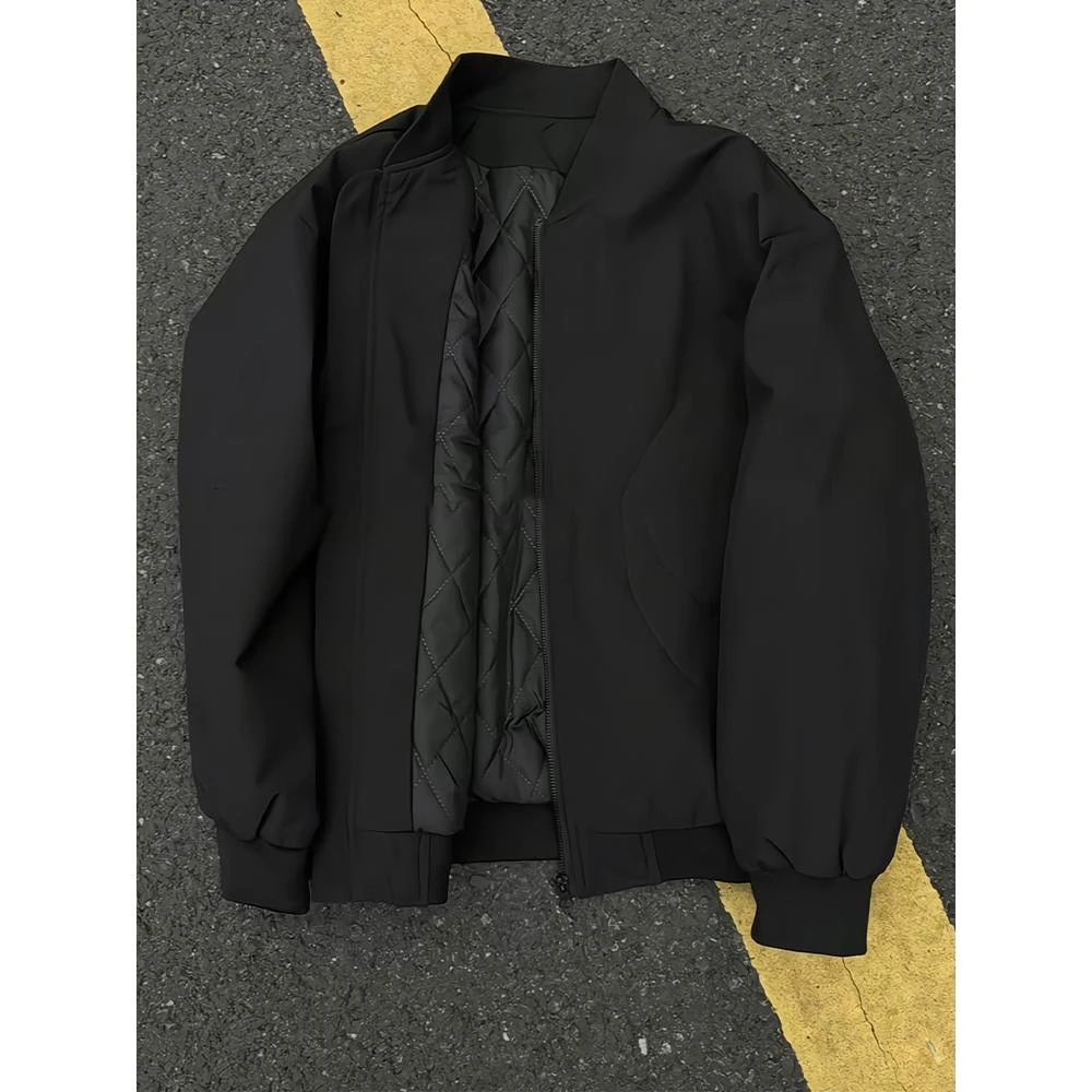 ma1黑色短款立领飞行员夹克棉服男冬季cleanfit加厚正肩棉衣外套