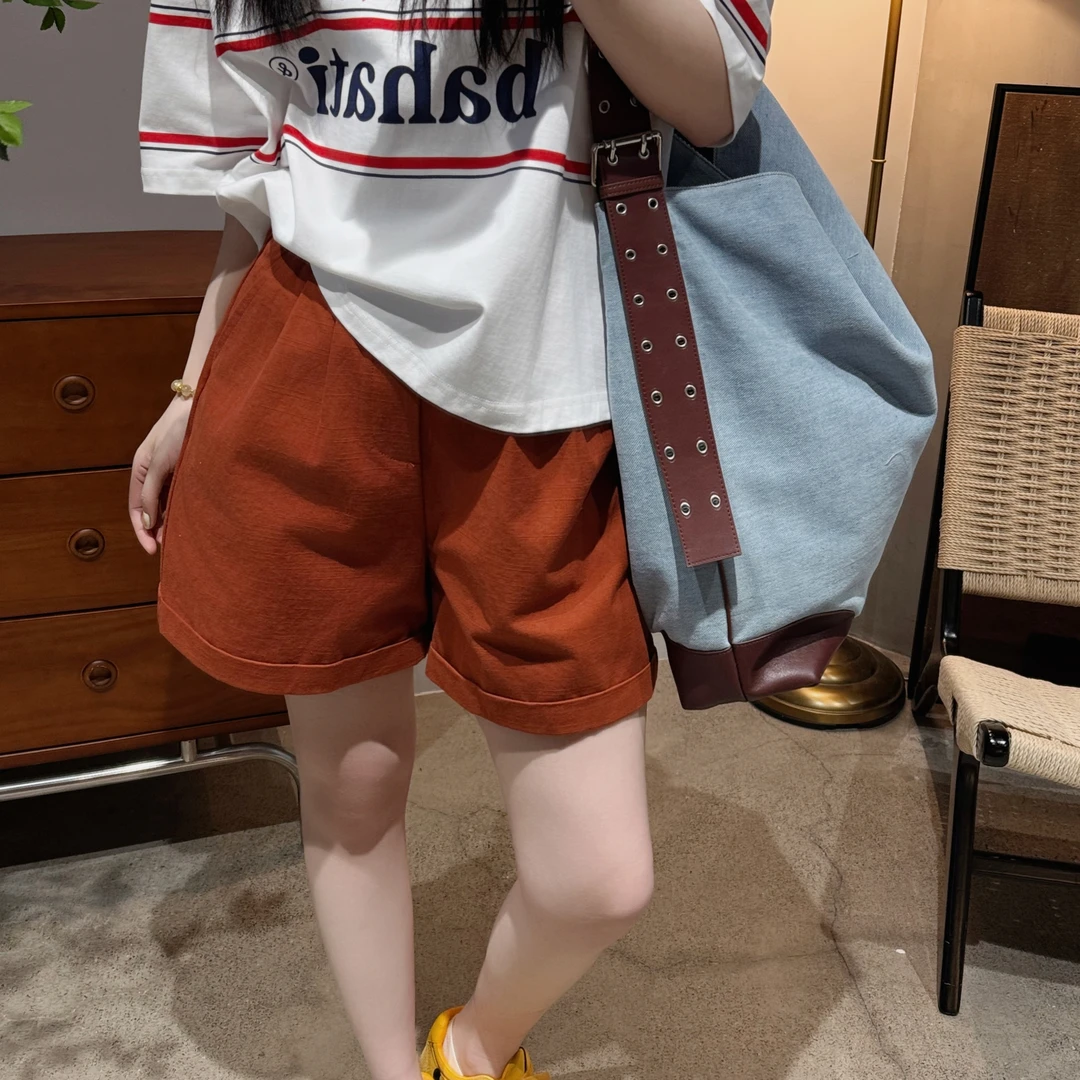 短裤女爆款2025新款夏天外穿阔腿薄款显瘦休闲裤子-M25206301