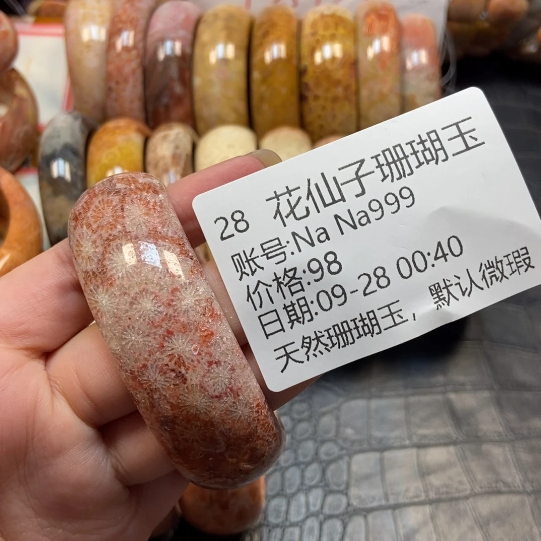 N***9硅化珊瑚（珊瑚玉）未镶嵌珠宝半成品28