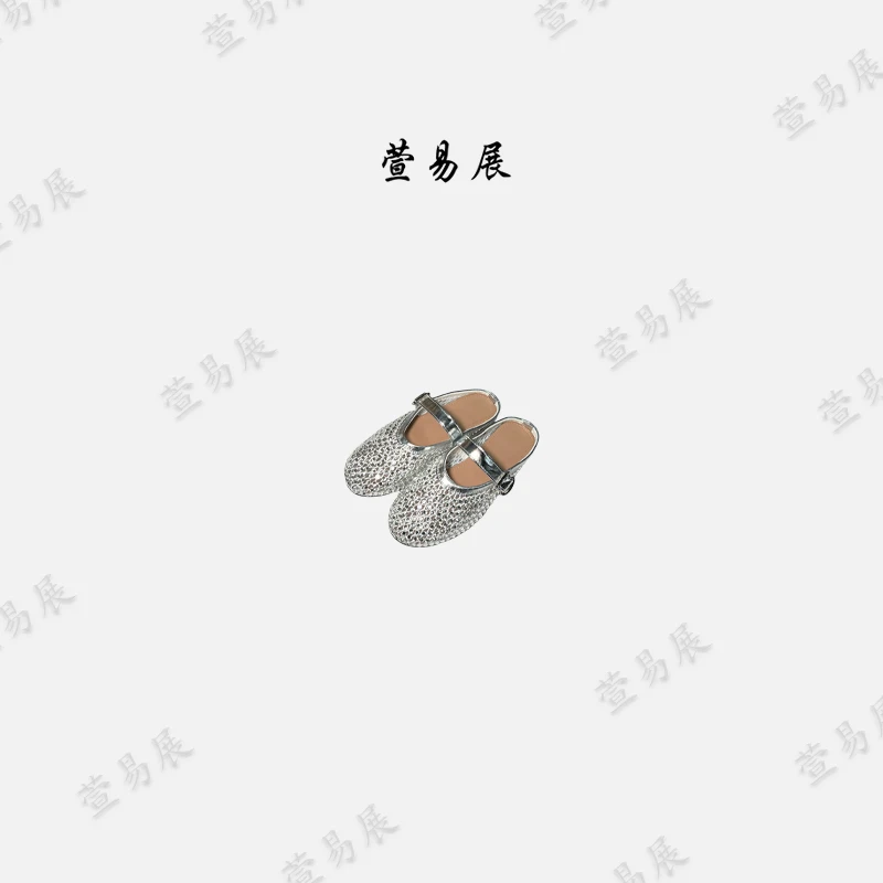 -“水晶半拖”时尚百搭镂空钉钻舒适包头平底脚蹬拖鞋-XZ032802