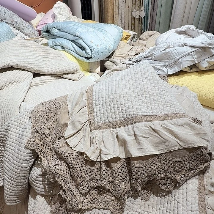 用***5聚酯纤维赫本床盖三件套微微瑕