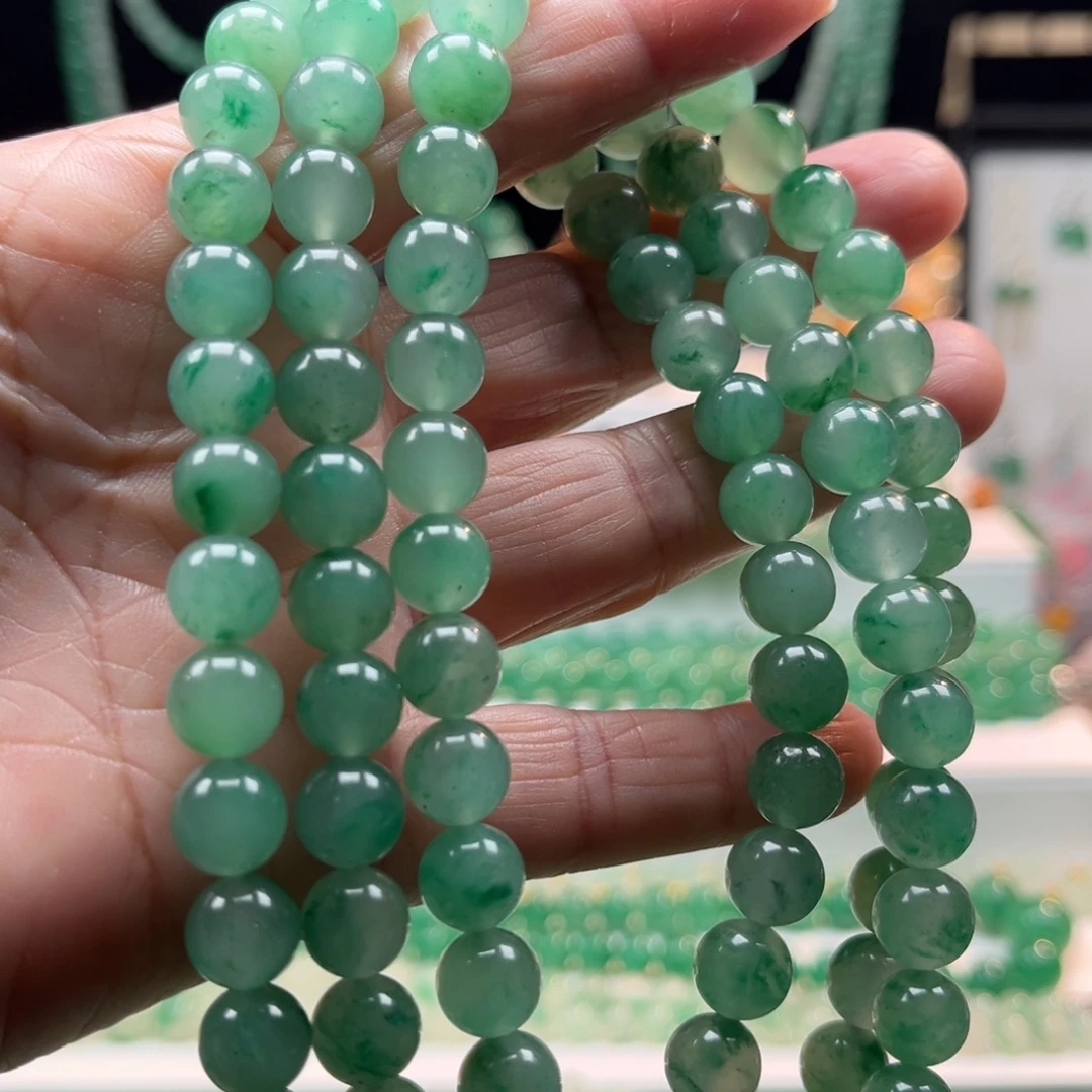 石英质玉合金项链108颗卡8.5