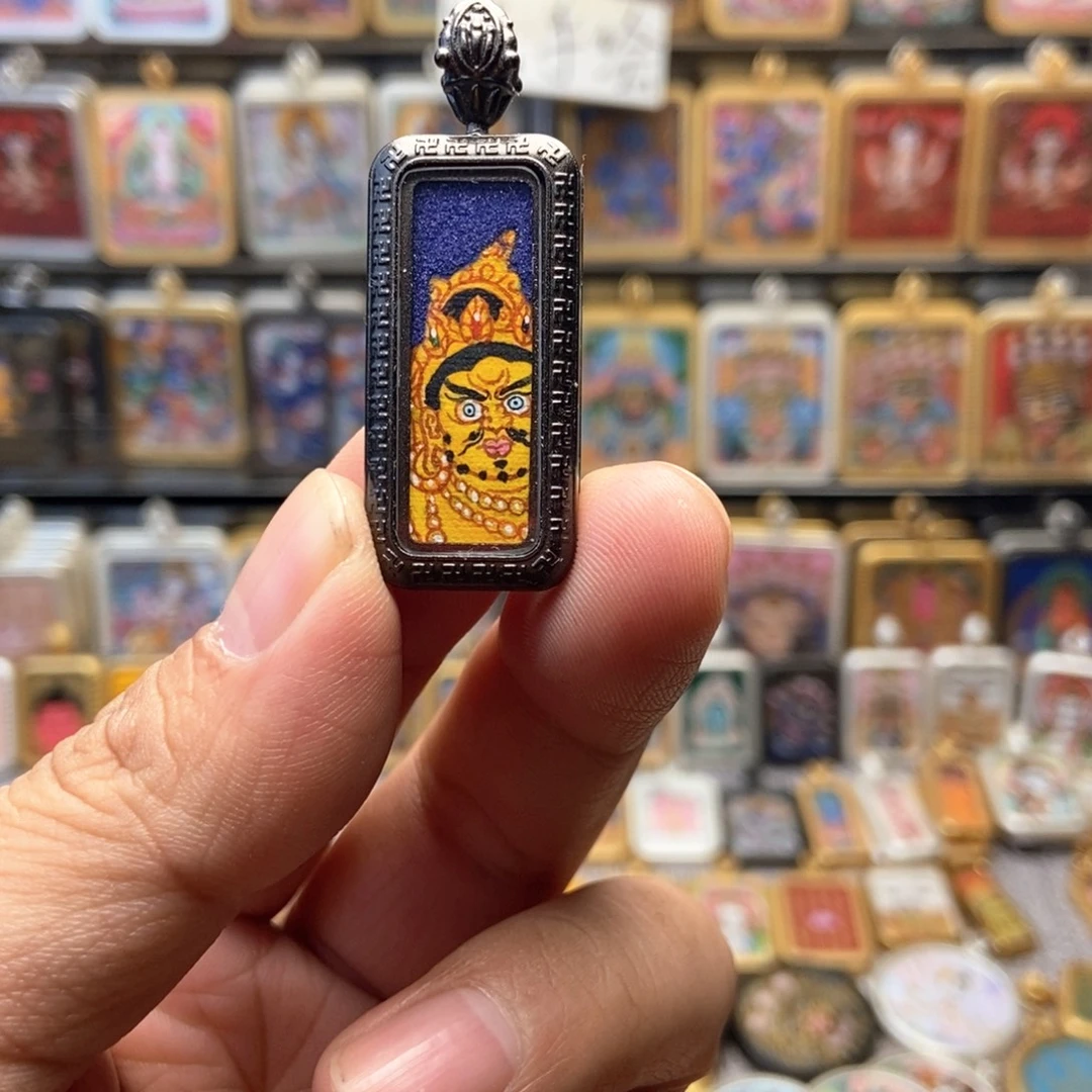 吊坠纯手绘黄财神福利卡