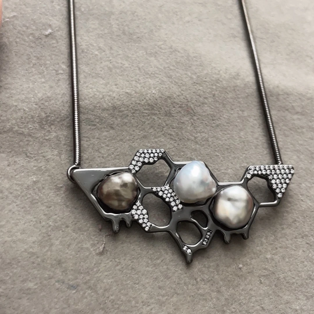 海水珍珠颈饰银S925镶嵌