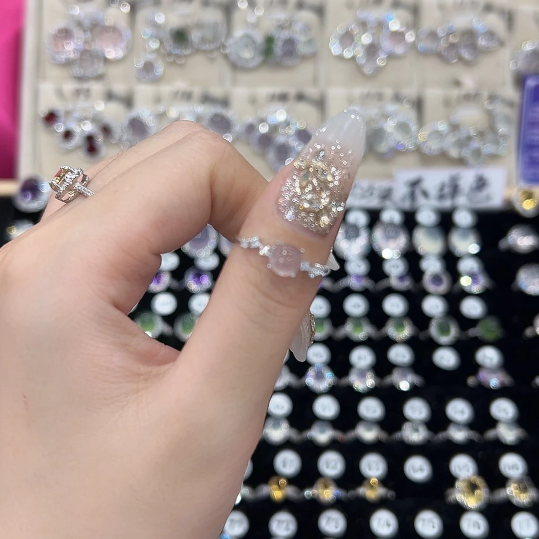 下***雨芙蓉石戒指银S925镶嵌