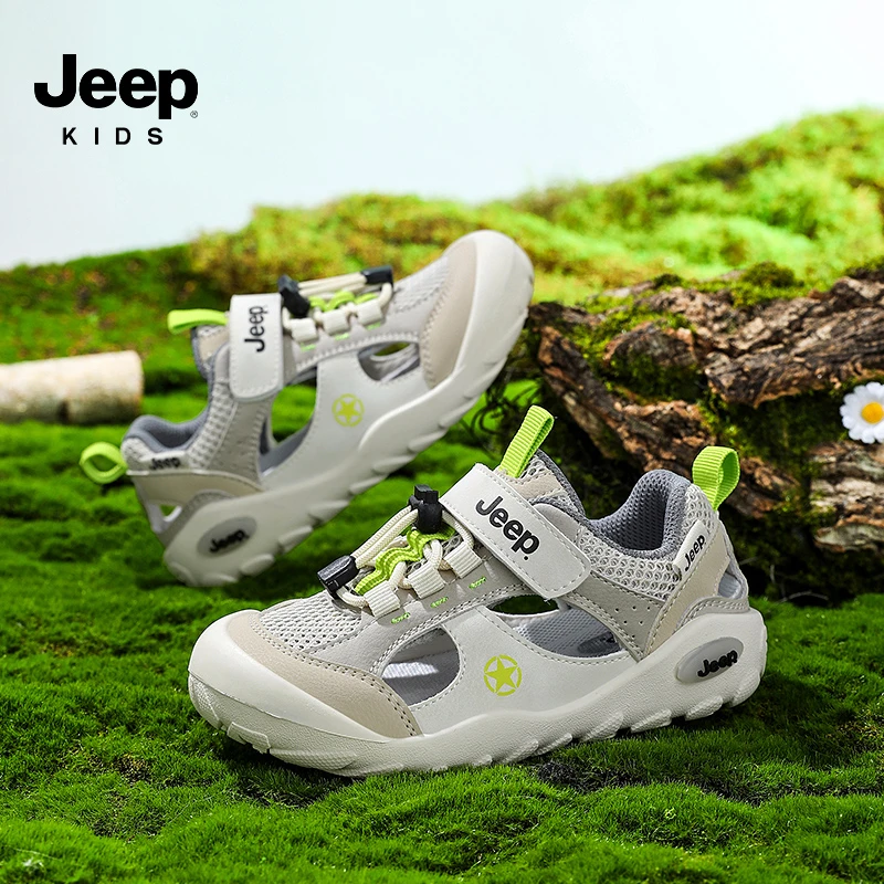 jeep童鞋户外防滑涉水沙滩鞋2025夏季透气新款包头溯溪运动凉鞋