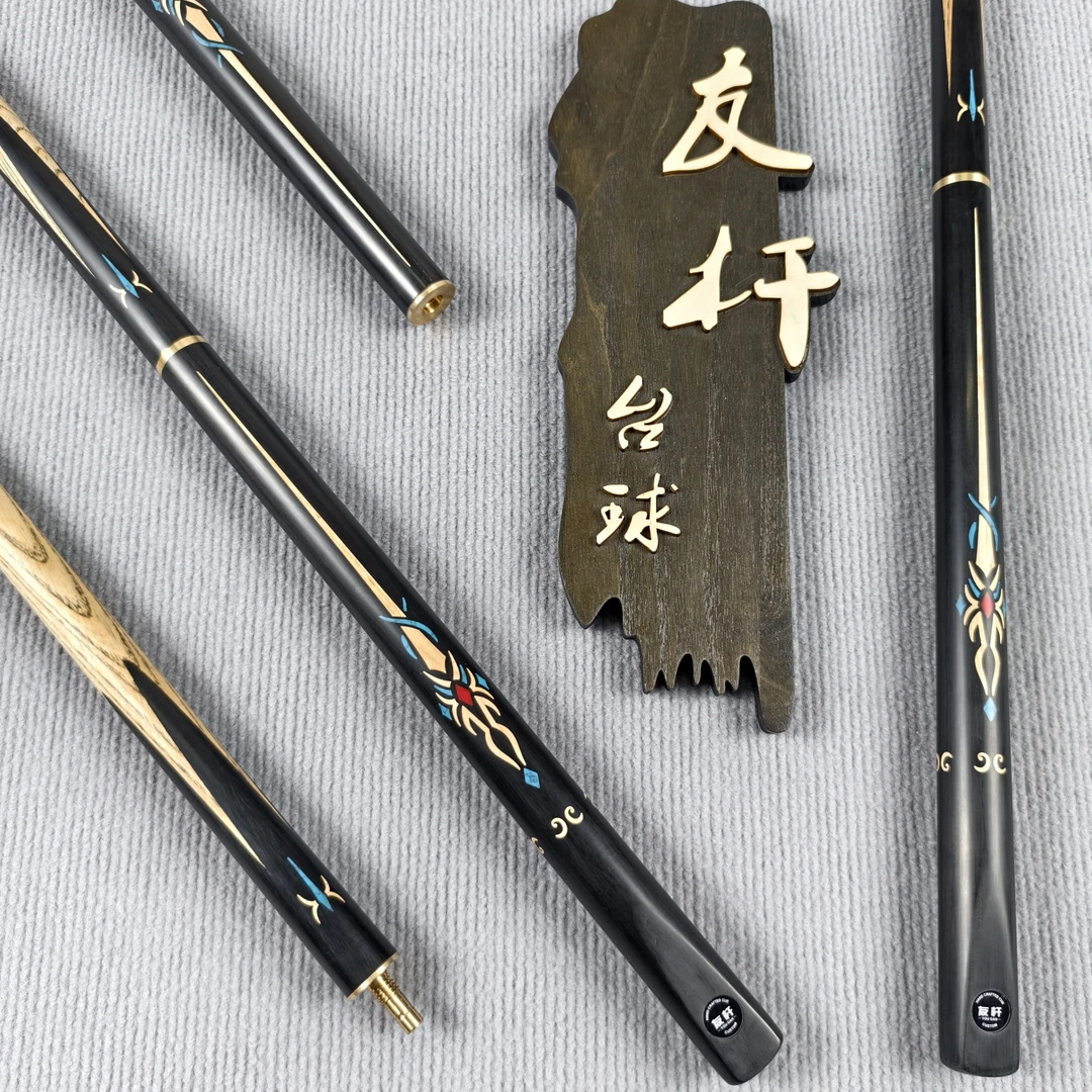 台球杆镶嵌小头杆分体中式黑八斯诺克桌球杆手工免漆小头杆推荐