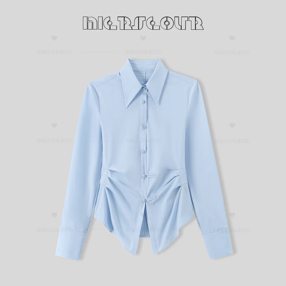 新款时尚设计颗粒感翻领衬衫56835