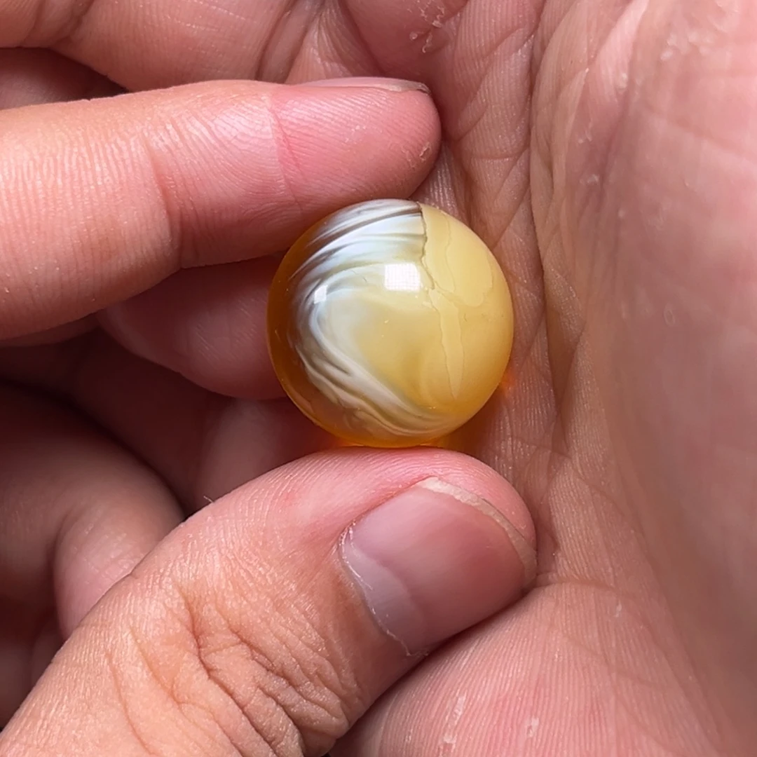 琥珀未镶嵌裸石蜜蜡荧光拉丝聚宝盆20